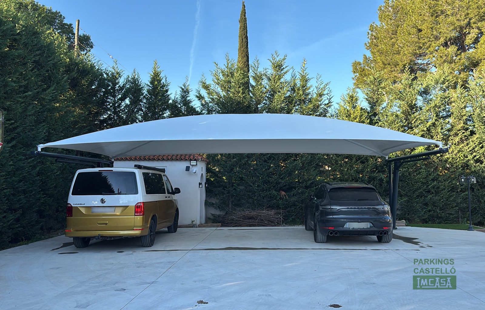 Pérgola parking textil en Valencia
